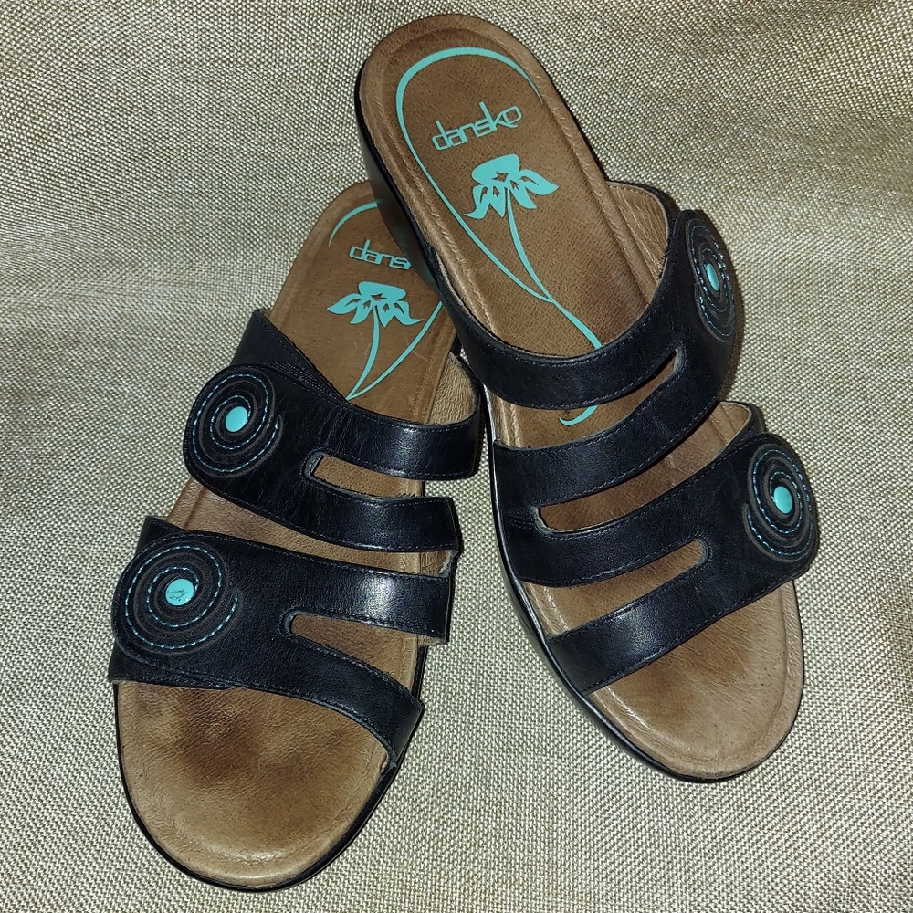 Dansko Dixie Leather Slide Platform Sandals